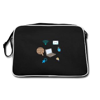 ORDINATEUR CONNECTE - Sac Retro - noir/blanc - Dos