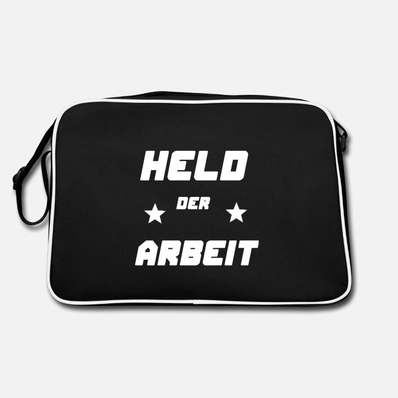 Held der Arbeit ,lustige Geschenkidee ,Geschenk - Retro Tasche - Schwarz/Weiß