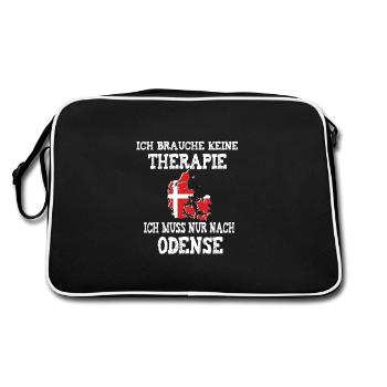 Ich muss nur nach Odense Dänemark Skandinavien - Retro Tasche - Schwarz/Weiß - Hinten