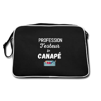 t-shirt humour, fainéant profession - Sac Retro - noir/blanc - Dos