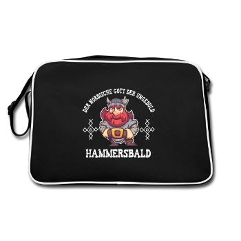 Nordische Gott der Ungeduld Hammersbald Wikinger - Retro Tasche - Schwarz/Weiß - Hinten