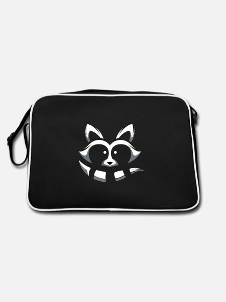 Raton laveur dans le design minimaliste - Sac Retro - noir/blanc - Dos