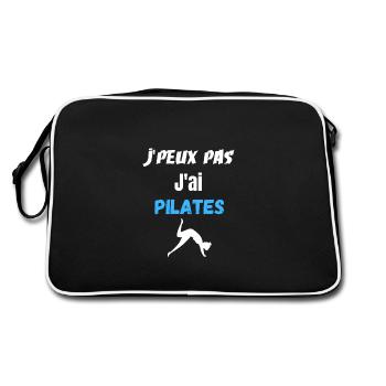 t-shirt pilates, humour, cadeau - Sac Retro - noir/blanc - Dos