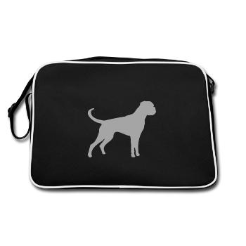 Boxer gray - Retro Bag - black/white - Back