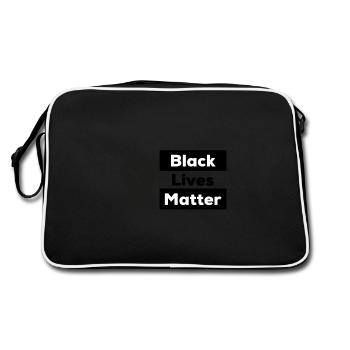 T shirt Black Lives Matter left hand - Retro Bag - black/white - Back