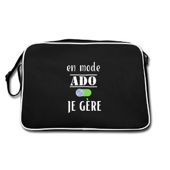 t-shirt ado. Idée cadeau adolescent. - Sac Retro - noir/blanc - Dos