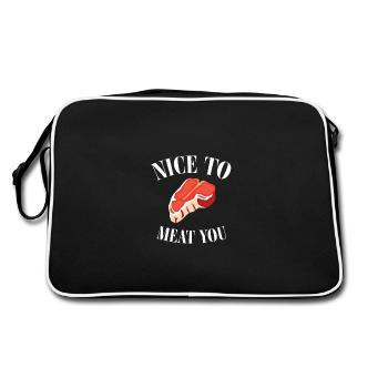Nice To Meat You - For meat lovers - Retro Bag - black/white - Back