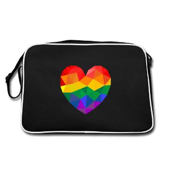 CŒUR D’ARC-EN-CIEL - Sac Retro - noir/blanc - Dos
