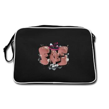 Free your mind - Retro Tasche - Schwarz/Weiß - Hinten