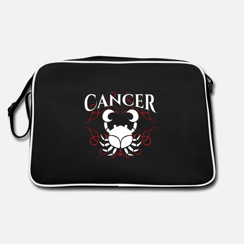 Krebs, Sternzeichen. Geschenk - Retro Tasche - Schwarz/Weiß