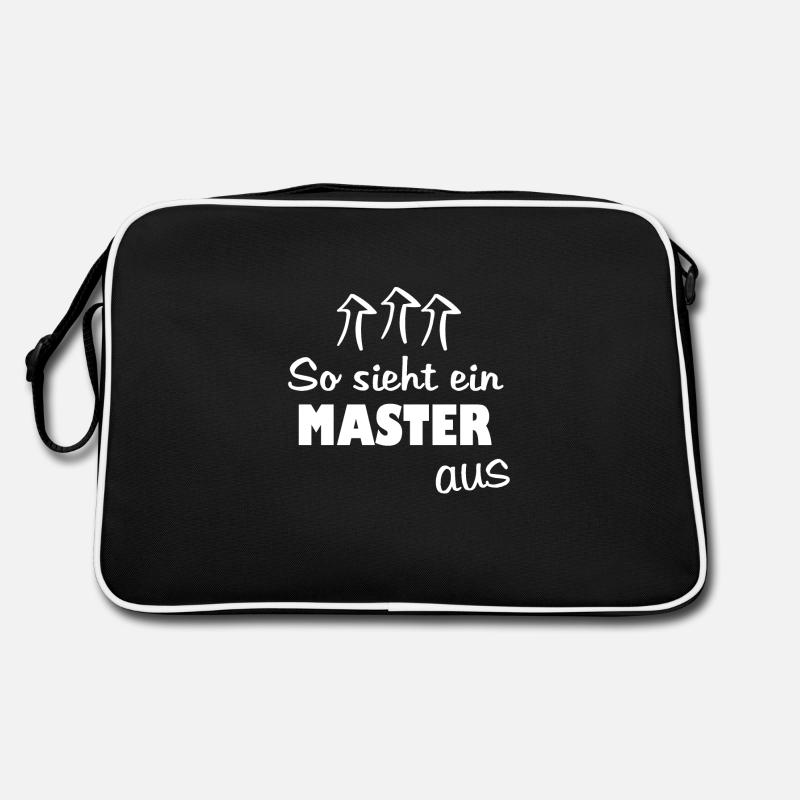 Master Studium Abschluss - Retro Tasche - Schwarz/Weiß