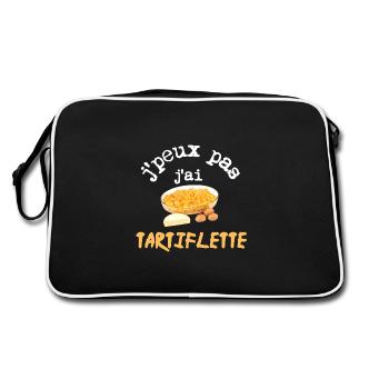 je peux pas j'ai tartiflette, idée cadeau - Sac Retro - noir/blanc - Dos