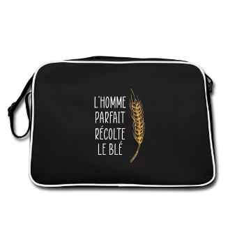 t-shrt agriculteur, argent, humour, idée cadeau - Sac Retro - noir/blanc - Dos