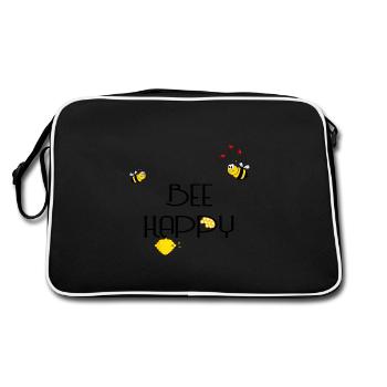 Abeille heureuse - Sac Retro - noir/blanc - Dos
