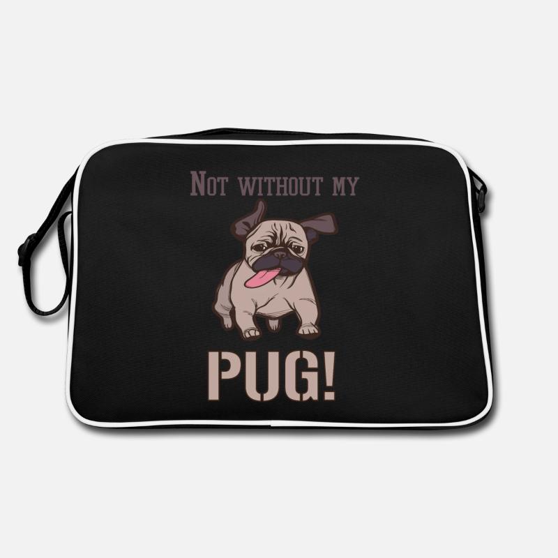PUG Mops Geschenk Retro Tasche