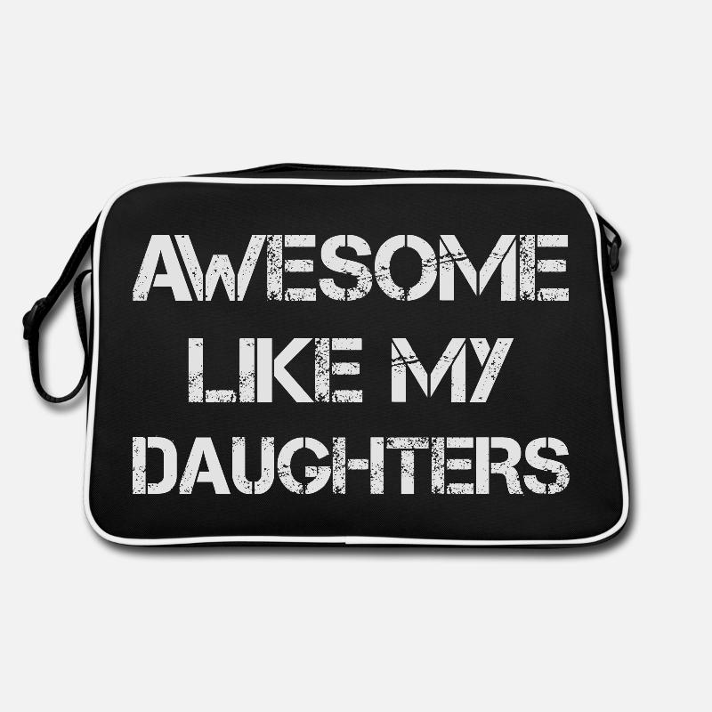 AWESOME LIKE MY DAUGHTERS - Geschenk Vater Mutter Retro Tasche