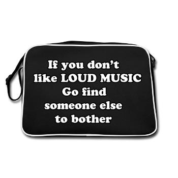 Quote Loud music - Retro Bag - black/white - Back
