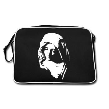 Maria - Retro Tasche - Schwarz/Weiß - Hinten