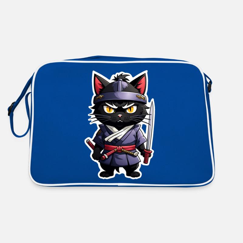 chat ninja - chaton samourai Sac Retro
