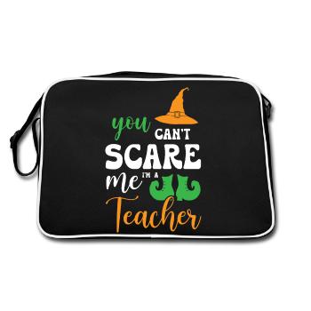 You Cant Scare Me I Am Teacher - Retro Bag - black/white - Back
