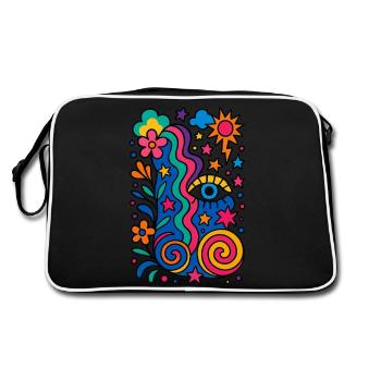 Design coloré excentrique - Sac Retro - noir/blanc - Dos