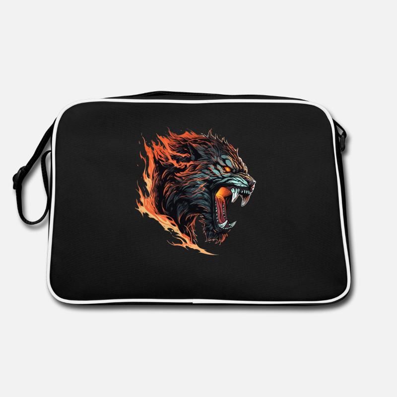 Säbelzahntiger - Sabertooth v3 - Retro Tasche - Schwarz/Weiß