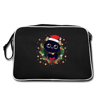 Christmas - Retro Tasche - Schwarz/Weiß - Hinten
