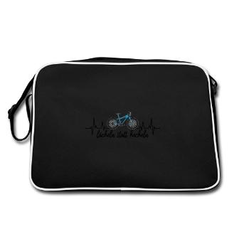 Ebike E-Bike Pedelec Geschenk Fahrrad eMTB - Retro Tasche - Schwarz/Weiß - Hinten