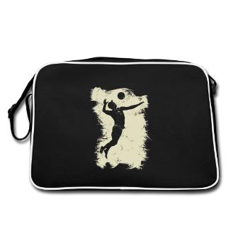 Volleyball Beach Grunge Vintage - Retro Bag - black/white - Back