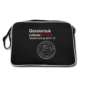 Greenland - Qassiarsuk is not for sale! F--- off! - Retro Bag - black/white - Back