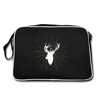Hirsch - Hirschgeweih - Deer - Sac Retro - noir/blanc - Dos