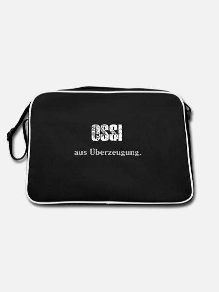 OSSI aus Ueberzeugung - Retro Tasche - Schwarz/Weiß - Hinten