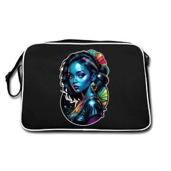 Afro Frau - Schönheit - Retro Tasche - Schwarz/Weiß - Hinten