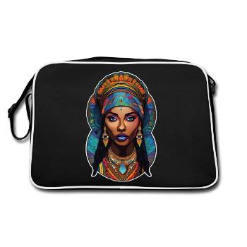 Afro Frau - Schönheit - Retro Tasche - Schwarz/Weiß - Hinten