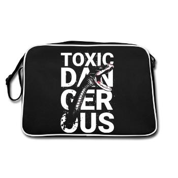 Danger toxique - Motif de serpent - Sac Retro - noir/blanc - Dos