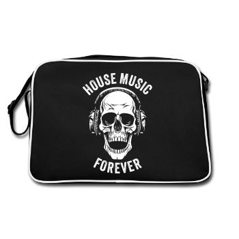 HOUSE MUSIC FOREVER - Retro Bag - black/white - Back