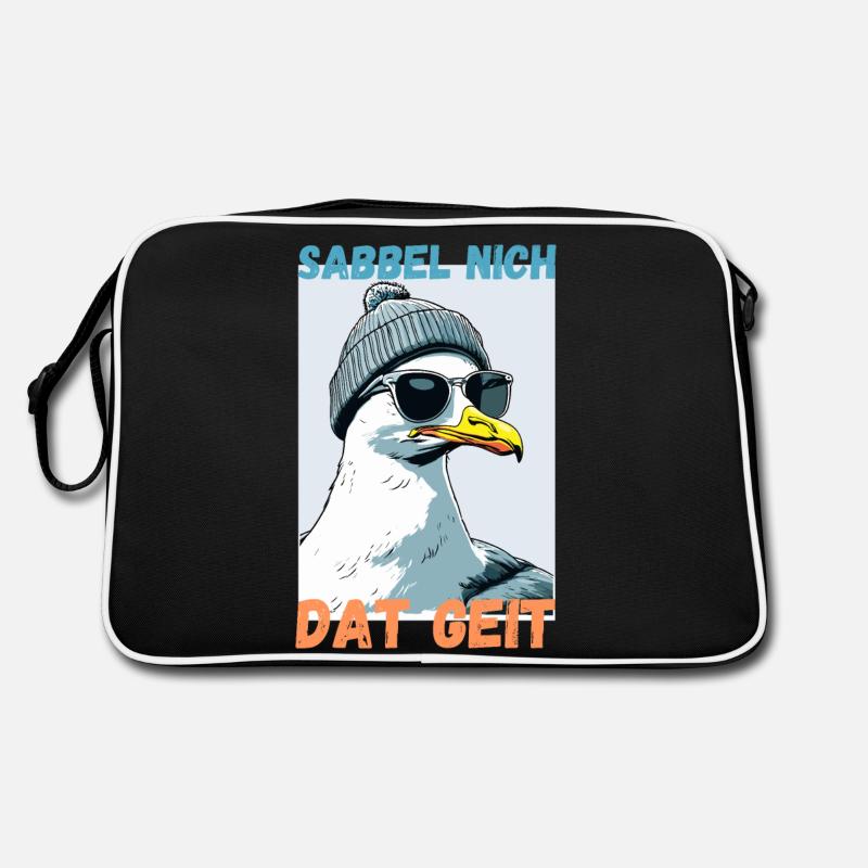 Ne bave pas là-dessus Hamburg Dialect Seagull Funny Sac Retro