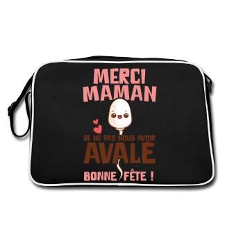 Funny Mother's Day Mom Boyly Girly - Retro Bag - black/white - Back