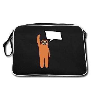 Paresse - insérez votre texte dans la bulle de dialogue - Sac Retro - noir/blanc - Dos