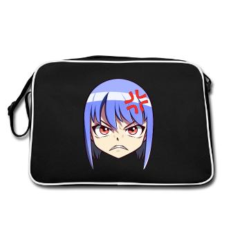 Emoji Visage d’Anime En Colère - Chemise Anime - Sac Retro - noir/blanc - Dos