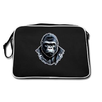 Gorilla with Gold Chain - Retro Bag - black/white - Back