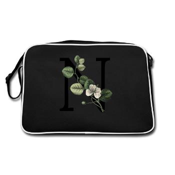 Letter N Green Botanical - Retro Bag - black/white - Back