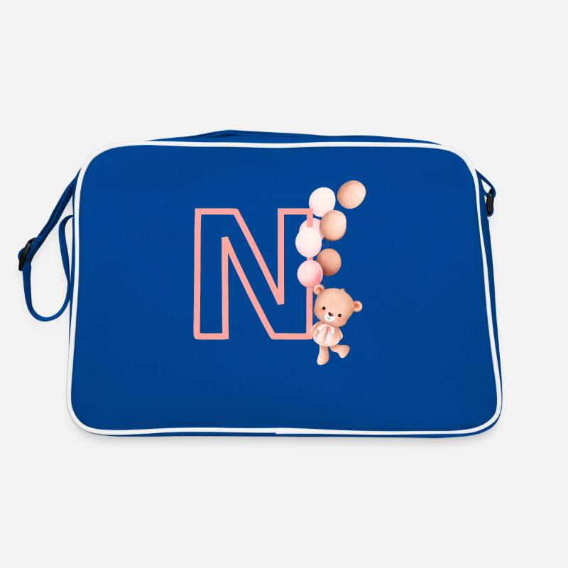 Buchstabe n Rosa Bär Retro Tasche