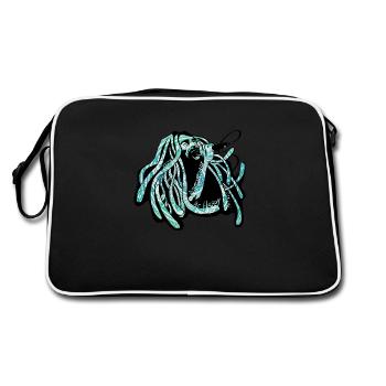 rastaman logo lettering - Retro Bag - black/white - Back