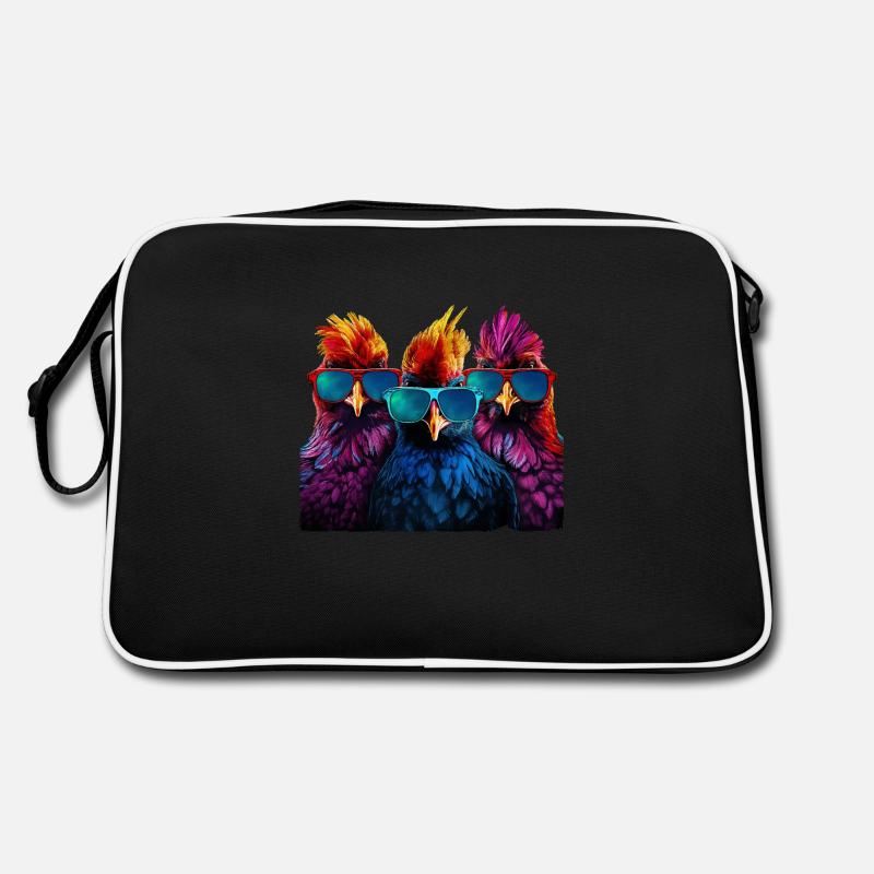 Trois poulets cool cadeau de vacances fermier agriculteurs Sac Retro