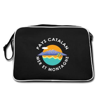Katalanisches Landmeer und Berg - Retro Tasche - Schwarz/Weiß - Hinten