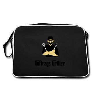 BBQ Grillen - Retro Tasche - Schwarz/Weiß - Hinten