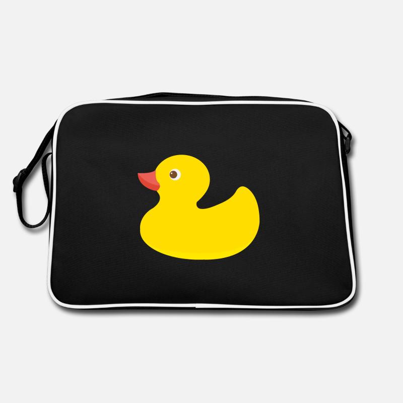 quietscheente,ente,badewanne,wasservogel,gelb - Retro Tasche - Schwarz/Weiß
