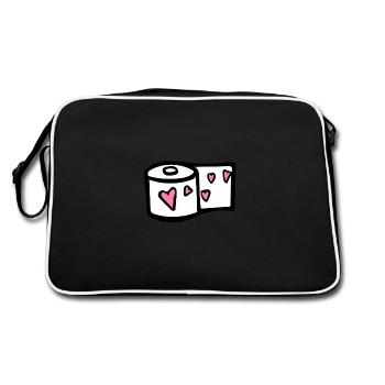 Toilettenpapier - Retro Tasche - Schwarz/Weiß - Hinten