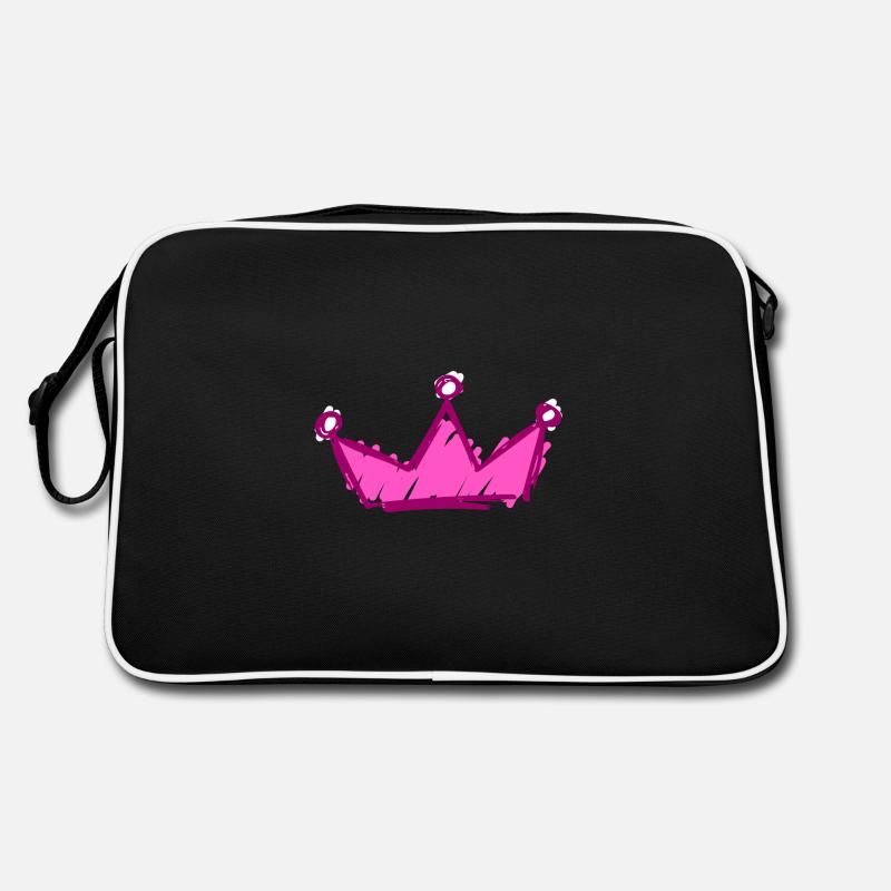 Krone - Retro Tasche - Schwarz/Weiß